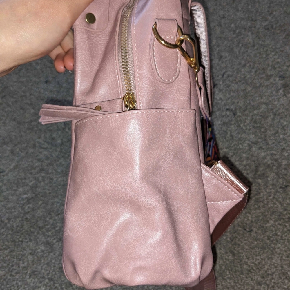 Pink + Rose Gold Faux Leather Adjustable Bag‼️ - Picture 4 of 6